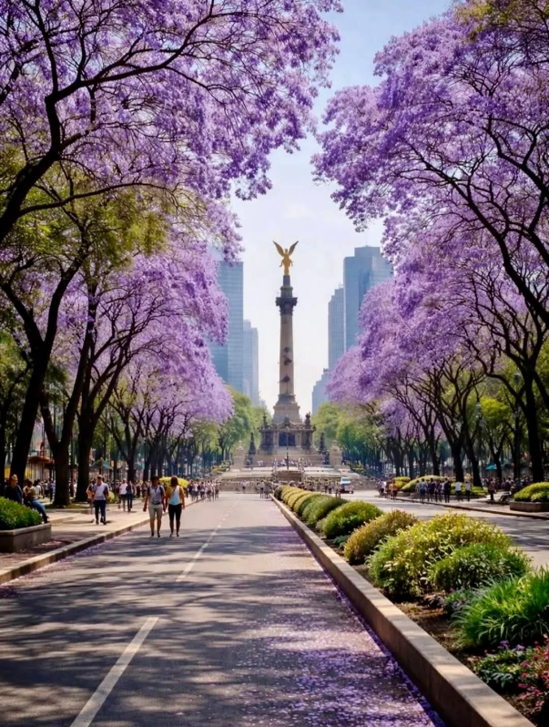 Jacarandas in Mexiko Stadt